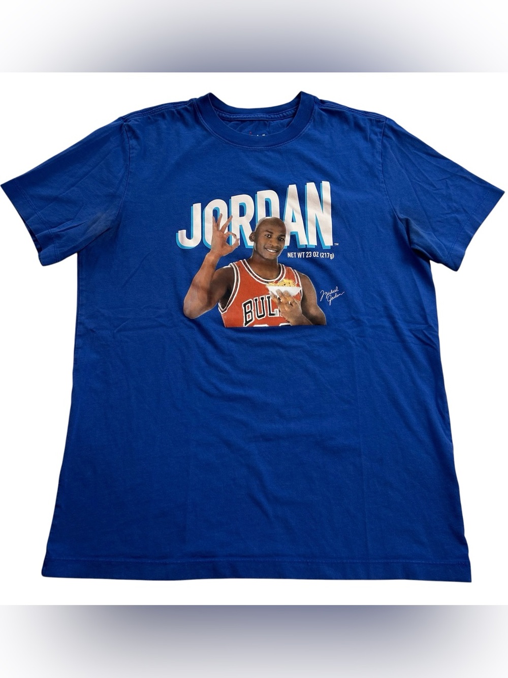 Jordan Brand Flight MVP Cereal Men’s Graphic T-Shirt Bulls 90s Blue Retro size M